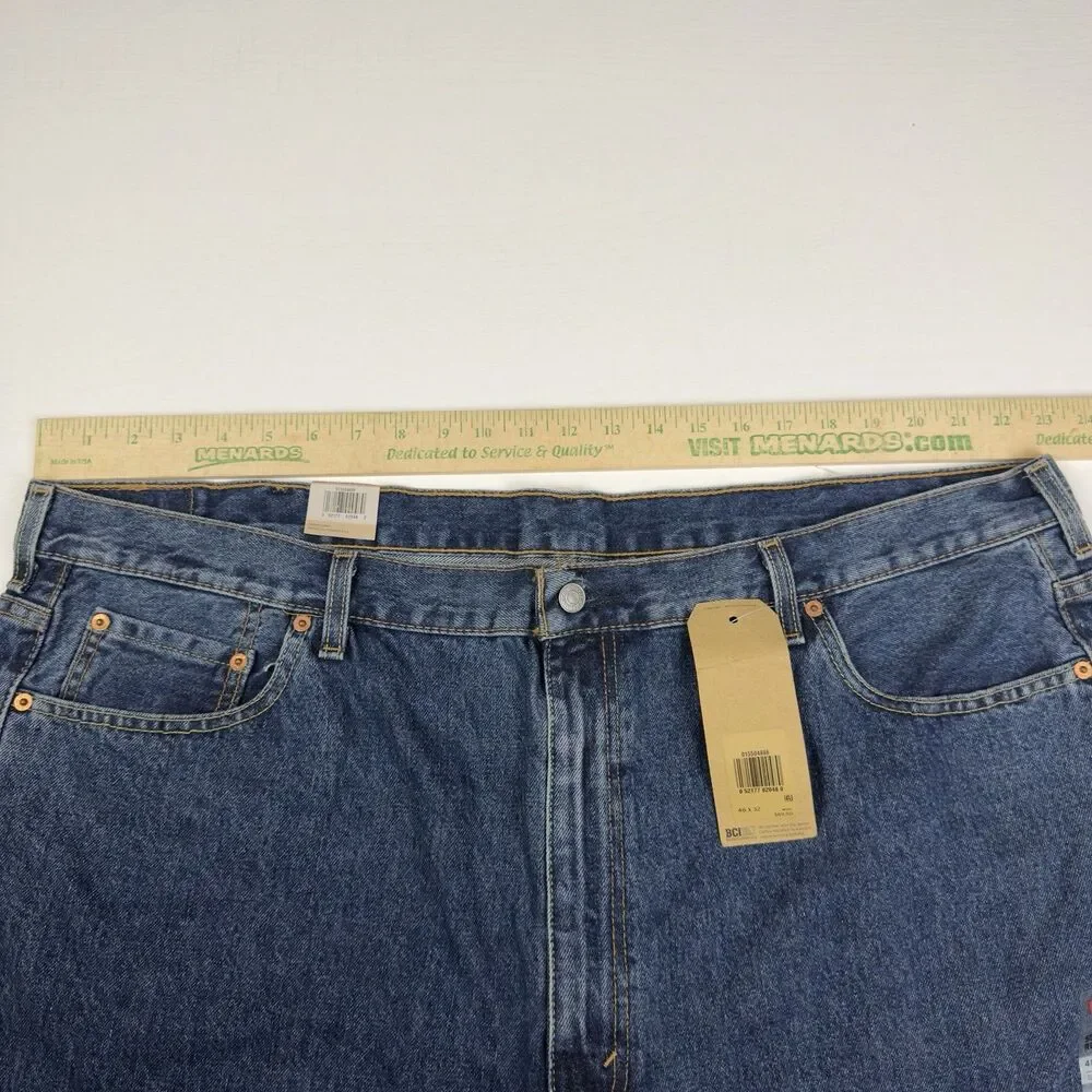 Levis 550 Jeans Men's 46x32 Big & Tall Tapered Leg Medium Wash Blue Denim NWT